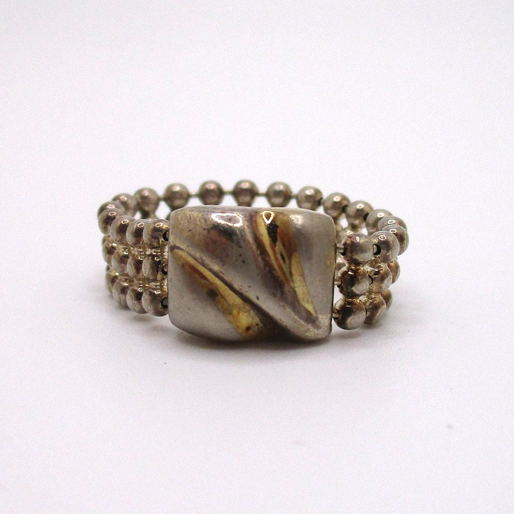 Vintage Sterling Silver 925 Chain Link Mesh Ring Size 7